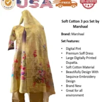Digital Premium Print Soft Cotton Dress 3pc Set - Stylish, Comfortable & Modest Fashion - Modesty Bazar