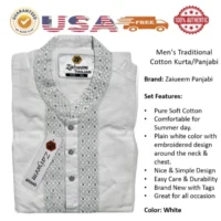 Men's Traditional Cotton Kurta Panjabi